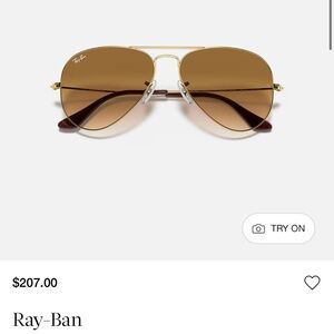 Ray-Ban Gold Aviator Sunglasses with Brown Gradient Lenses